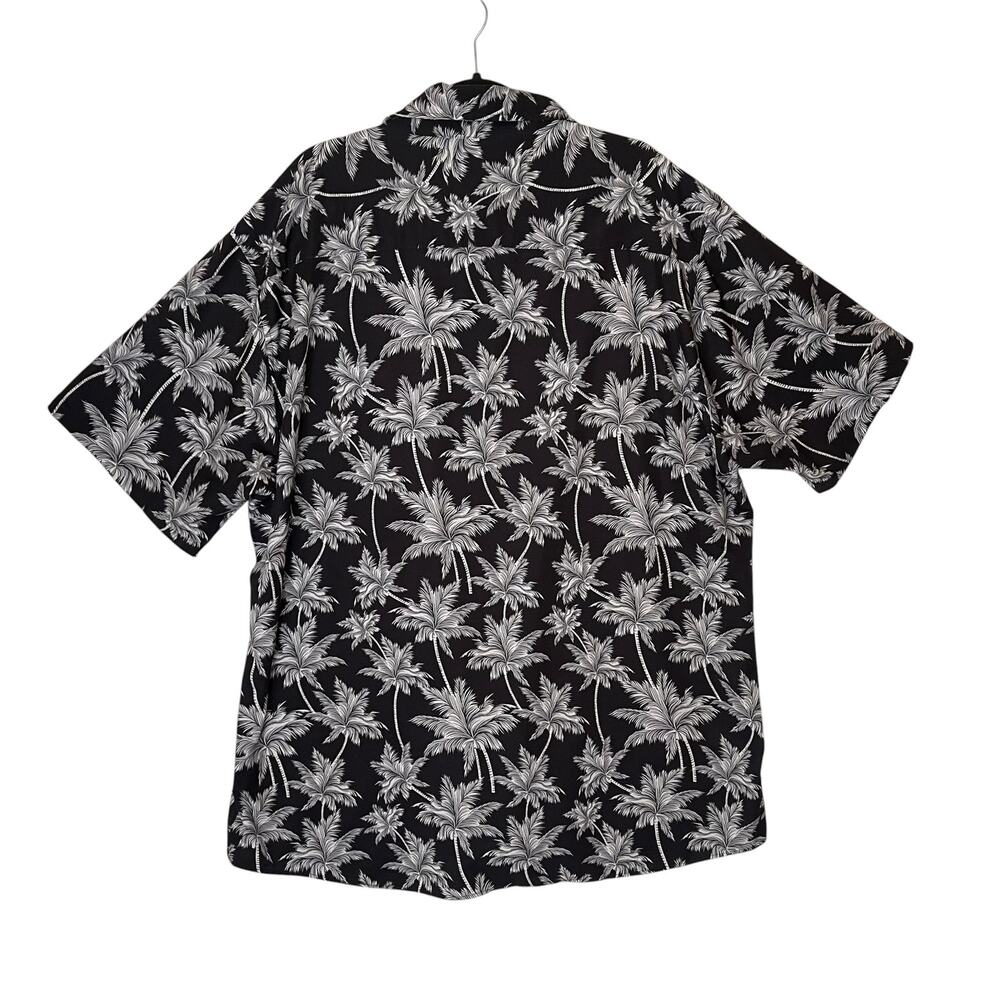 Dixxon The Bali All Over Black White Palm Tree Short Sleeve Button Up Size 3X - Picture 4 of 10